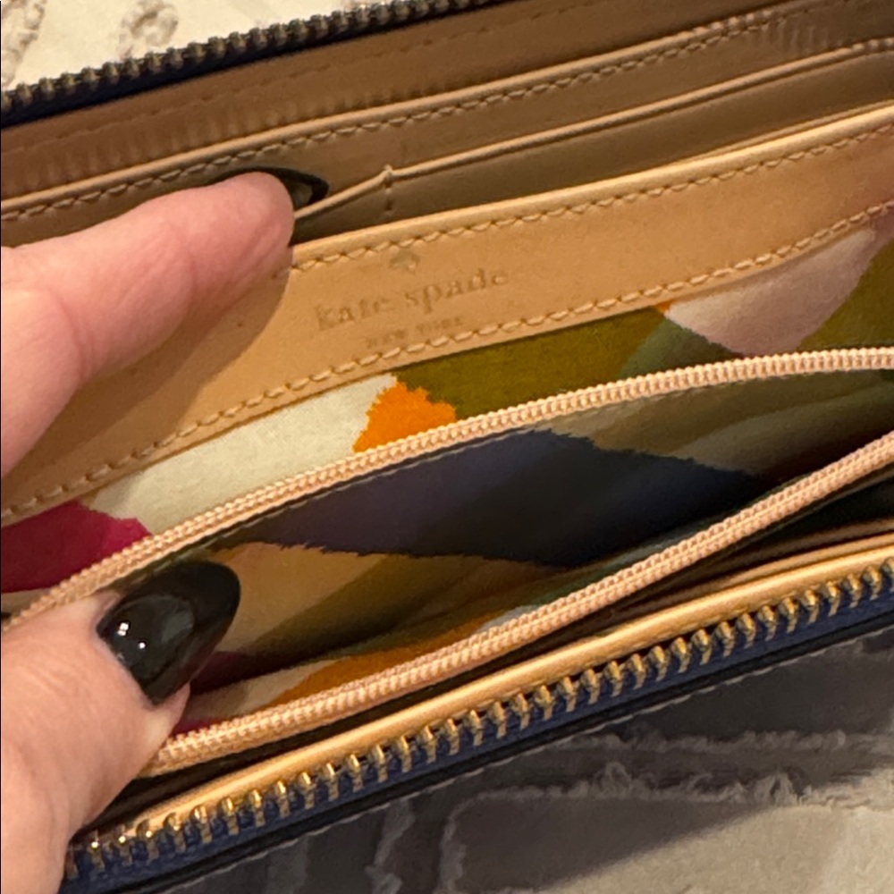 KATE SPADE NEW YORK Royal Blue Large Zip Wallet - Picture 6 of 15